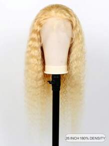 30英寸 613 蕾丝前假发，真人发，180% 密度，13X4 透明金色假发，深波浪蕾丝前假发，预先拔毛的金色蕾丝前假发，女士真人发 - S613 - 查看 3