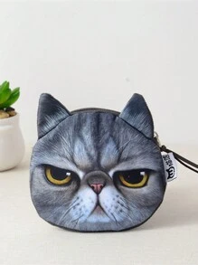 Women's Wild Cat Series Coin Purse Wallet Cat Face Coin Purse Cute Dog Zipper Plush Wallet Small Coin Pouch Cosmetic Bag For Women Gift Bag Tote Bag For Women Cat Animal Pattern Purse Mini Small Purse Fashion Wallet Card Holder Purse For Daughter Birthday - Multicolor - View 8