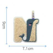 26 件可爱卡通动物和字母刺绣补丁，创意 DIY 用品，适用于铅笔盒、文具、姓名标签、背胶