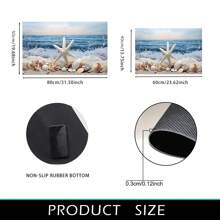 1pc Home Decor, Ocean Coastal Bathroom Silicone Mat, Anti-Slip Vertical Mat, Stylish Laundry Room Bathroom Rug, Washable Compact Cute Shower Mat, Home Decor Accessories, Home Essentials, Nautical Seashell Starfish Decoration - FUDD033 - View 2
