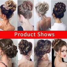 Messy Bun Hair Piece, Wavy Curly Synthetic Hair Scrunchie, Ponytail Hair Extension With Elastic Band, Suitable For Women's Daily And Party Hairstyles, Available In Black, Gold And Mixed Colors, Halloween - Multicolor - View 8