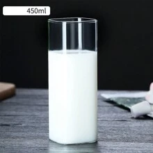 1 szt. Wysokiej jakości szklany kubek borokrzemianowy, przezroczysty kubek do herbaty kwiatowej, piwo, whisky, mleko, szklanka do soku, kwadratowy kubek, szklanka do wody