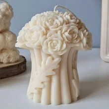1 pieza Molde de silicona de ramo de rosas 3D para velas DIY, jabones y aromaterapia - Molde de resina epoxi para decoración del hogar, manualidades de arcilla y yeso
