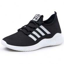Zapatillas de deporte de moda para hombre de color sólido, tela de malla liviana y transpirable, talón suave y cómodo que brinda estabilidad, adecuadas para caminar, deportes al aire libre, correr, ejercicio, fitness, fiestas, festivales, uso diario.