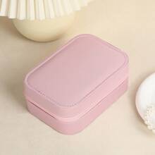 Personalized Birth Flower Leather Jewelry Box With LED Four-Color Makeup Mirror, Travel Portable Jewelry Storage Box, Essential Birthday Gift, Multi-Functional Makeup Box - Multicolor - View 10