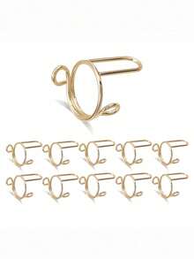 10/20pcs Fashion Nail Art Finger Rings Nail Press-On Nails , Removable Nail Rings Metal Nail Jewelry Set Nail Supplies - Multicolor - View 4