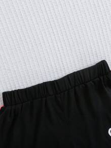 2pcs Tie-Dye Pattern Heart Print Short Sleeve T-Shirt And Shorts Set For Teenage Girls, Casual Outdoor Wear