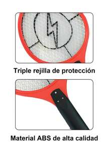 Handheld Electric Fly Swatter, Rechargeable Anti-Insect, Electric Mosquito Killer Racket, Indoor And Outdoor Fly Swatter For Mosquito And Flies Pests - 紅色 - 查看 8