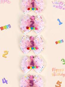 1 Stück Neue Jahr Geburtstag Haarclips, glücklicher Geburtstag Buchstaben Muster & glänzender Glitzer Geburtstagshüte & Haarknäul Dekoration Mädchen Haarbögen, Festliches Haarsschmuck, Alles Gute zum Geburtstag