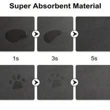 1pc Wood Grain Paw Print, Dog & Cat Small Animal Feeding Mat, Non-Slip, Water Absorbent & Stain-Resistant, Ideal For Cats - Pet Food &Water Bowl Placemat For Home Decor, Kitchen Floor Mats, Pet Accessories, Ideal For Pets