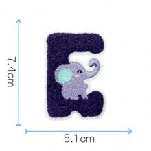 26 件可爱卡通动物和字母刺绣补丁，创意 DIY 用品，适用于铅笔盒、文具、姓名标签、背胶