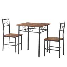 Dining Set Modern Collection 3 Piece Iron Wood Dining Furniture Set - Black - View 11