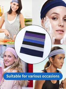 Diadema elástica de unicolor estilo explosión, ideal para yoga y deportes, banda para el cabello que absorbe el sudor, turbante, diadema ancha para hombre y mujer, ideal para fitness, running, yoga. Juego de diademas para decoración del hogar, baño, verano y vuelta al colegio.