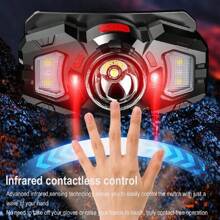 1/2x Sensor LED+COB Headlamp Head Torch Rechargeable Headlight Lamp Super Bright - Red - View 10