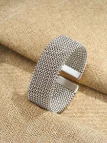 1 pièce Bracelet en acier inoxydable, bracelet tressé large, convient aux hommes et aux femmes pour un port quotidien, une tenue de soirée et en cadeau. - bracelet large tressé - Voir 12