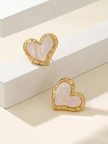 1 对精致奢华波西米亚风可爱优雅小众风格耳环，锌合金材质，适合女性 - 百搭高端心形女士耳环，适合日常佩戴和节日/情人节场合、妈妈、母亲、母亲节、礼物 - 愛心款 - 查看 8