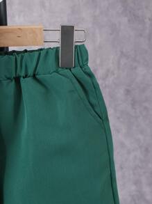 2 件套男童树叶印花爷爷领衬衫和纯色休闲短裤夏季服装 - 彩色 - 查看 6