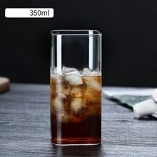 1 szt. Wysokiej jakości szklany kubek borokrzemianowy, przezroczysty kubek do herbaty kwiatowej, piwo, whisky, mleko, szklanka do soku, kwadratowy kubek, szklanka do wody