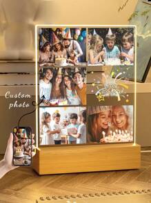 1PC Aangepaste Acryl Nachtlamp Grote Rechthoekige Verticale Gepersonaliseerde Verjaardagsdecoratiebord Geschikt Als Verjaardagscadeau Voor Vrienden En Koppels Om Romantische Geschenken Voor Te Bereiden, Stijl Minimalistische Mode, Leuke Aangepaste, Gepersonaliseerd, Unieke Kerstcadeaus, Halloweencadeaus, Wintercadeaus, Herfst/Herfst Kerstversieringen, Nachtlampjes, Neonlichten, Huishoudelijke Artikelen, Kamerdecoratie, Schatontdekking, Vakantieversieringen, Kerstverlichting