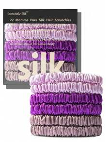 100% Mulberry Silk Hair Tie Hair Care, Mulberry Silk Skinny Hair Ties Elastic, 22 Momme Mulberry Silk Hair Ties Hair Tie Set Women Curly Thin Hair Srevela Ponytail Holders Hair Elastics Hair Rubber Bands Scrunchies Hair Rope, Hair Bobbles Hair Accessories Head Accessories