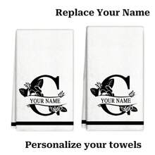 1 pièce Linge à vaisselle, torchon, serviette de main, serviette de bain personnalisée et personnalisée, délicate et douce, sans peluche, lavable en machine, facile à nettoyer, convenant pour le printemps, l'été, Noël, la Saint-Valentin, un excellent cadeau pour la famille et les amis