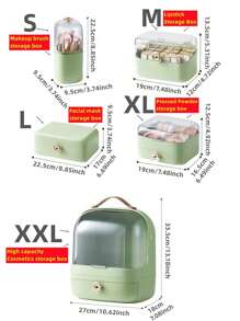 1 szt. Przezroczyste pudełko na kosmetyki z okienkiem, pojemnik do przechowywania kosmetyków do makijażu, szminka, pojemnik do pielęgnacji skóry, wielowarstwowy, pyłoszczelny organizer do makijażu - Wielokolorowe - Zobacz 10