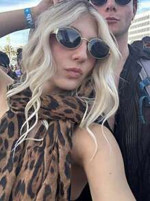 1pc Women's Bohemian Style Leopard Print Headscarf, Soft & Breathable Street-Style Scarf, Suitable For Daily Wear, Eid Gift