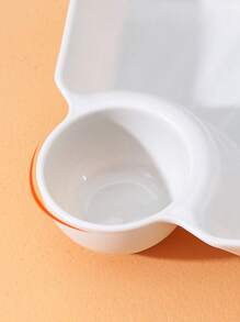 1pc/2pcs/4pcs Solid Color Square Plastic Dipping/Dumpling Dishes - Black + White - View 3