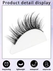 14 pares de pestañas postizas de estilo ojo de gato alargado, densas y gruesas, con aspecto natural de 16mm