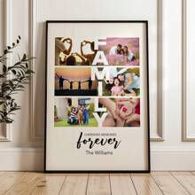 Custom Personalized Family Couple Picture Collage Memorable Gift Canvas Poster For Partner Printable Wall Art 1st Anniversary Photo Collage Gift For Him Her Valentine's Day Gift Gifts Birthday Graduation