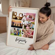 Custom Personalized Family Couple Picture Collage Memorable Gift Canvas Poster For Partner Printable Wall Art 1st Anniversary Photo Collage Gift For Him Her Valentine's Day Gift Gifts Birthday Graduation