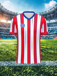 Áo thể thao cổ chữ V tùy chỉnh của Atletico Madrid dành cho nam, Áo tập luyện thoải mái của câu lạc bộ đội với in tên, số, logo mặt trước và mặt sau cho hàng ngày, thường ngày, tiệc tùng, vừa vặn - Nhiều màu - Xem 3