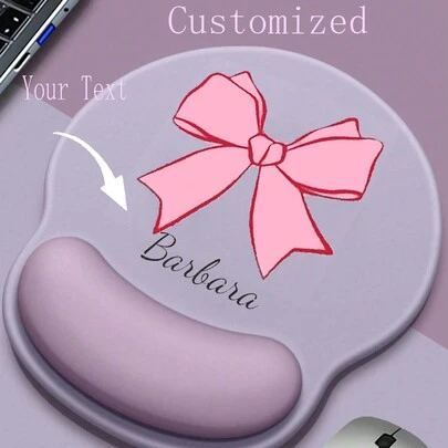 1Pc Customized Mouse Pad With Wrist Rest Support For Women And Men, Non-Slip Rubber Computer Mousepad,Thickened, Soft, Great For Office And Entertainment, Also Used As Desk & Wrist Pad, Back To School Back To School