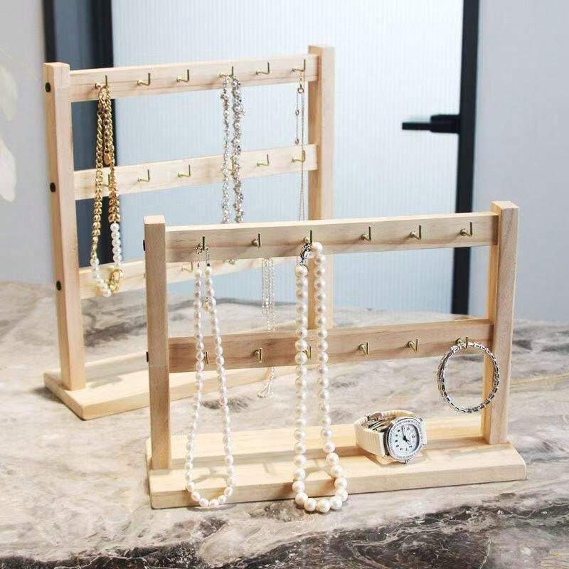 1 Pc 4 Layers Jewelry Racks Purewood Bracelets And Necklaces Display ...