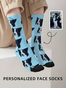 1 Pair Custom Face Socks, Custom Photo Sock, Custom Printed Socks, Personalized Funny Face Socks, Custom Picture Socks, Put Any Face On The Socks, Anniversary Gift - Multicolor - View 7