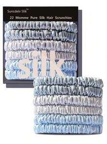 100% Mulberry Silk Hair Tie Hair Care, Mulberry Silk Skinny Hair Ties Elastic, 22 Momme Mulberry Silk Hair Ties Hair Tie Set Women Curly Thin Hair Srevela Ponytail Holders Hair Elastics Hair Rubber Bands Scrunchies Hair Rope, Hair Bobbles Hair Accessories Head Accessories