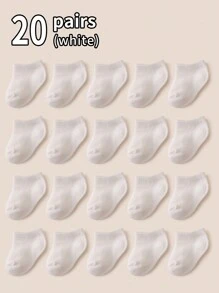 20 Pairs Kids/Baby No Show Ankle Socks, Comfortable For Spring And Summer - Multicolor - View 16