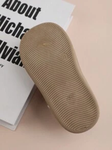 1 Par de Sapatos Esportivos de Borracha de Biqueira Redonda Bege Antiderrapante, Adequados para Todas as Estações, para Crianças