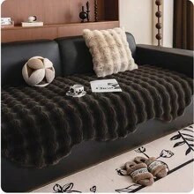 Un coussin de canapé en peluche multicolore à motif spécial imitant les poils de lapin, un coussin épais et chaud antidérapant avec un arrangement linéaire asymétrique, un style crème confortable pour l'hiver, un coussin de canapé à bords ondulés qui ne perd pas de poils. Décorations pour la maison, la chambre, la pièce, l'esthétique, le salon, la chaise, le fauteuil de bureau, le coussin de siège.