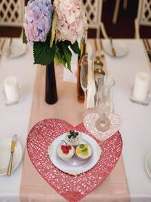 2 Valentine's Day Heart-Shaped Placemats/Coasters, Washable, Perfect Valentine's Day Centerpieces For Anniversary Parties