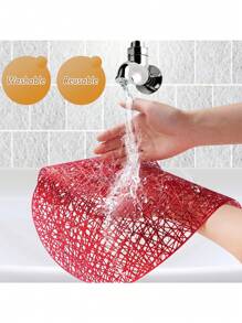 2 Valentine's Day Heart-Shaped Placemats/Coasters, Washable, Perfect Valentine's Day Centerpieces For Anniversary Parties