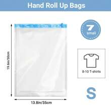 7 Packs Travel Compression Bags, Vacuum Bags For Travel, Space Saving Bags For Suitcases, Travel Essentials No Vacuum Needed, Travel Accessories For Packing Organizer
