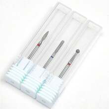3Pcs/Set Carborundum Nail Drill Bits Electric Manicure Fine Grit Drills Milling Cutters Kits ,Pedicure Remover Tools For Acrylic Gel Nails, Salon Home Nail Care Supplies For Acrylic Nail Gel Fast Remove