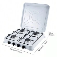 Parrilla De Gas Estufa De Mesa 4 Quemadores Acero Inoxidable - Plateado - Ver 5