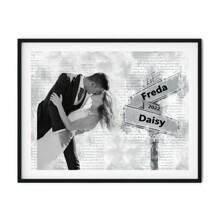 1 szt., niestandardowa dekoracja ścienna ze zdjęciami ślubnymi, najlepszy prezent dla pary, spersonalizowana sztuka ze zdjęciami rodzinnymi na ścianie, prezent na płótnie rodzinnym, prezent rodzinny, najlepszy prezent, prezent dla pary, prezent rocznicowy, prezent na rocznicę ślubu, niestandardowa data ślubu, niestandardowy prezent z imieniem, prezent dla niego, bez ramki