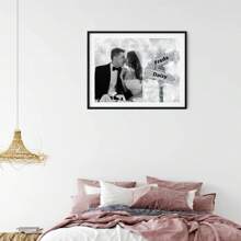 1 szt., niestandardowa dekoracja ścienna ze zdjęciami ślubnymi, najlepszy prezent dla pary, spersonalizowana sztuka ze zdjęciami rodzinnymi na ścianie, prezent na płótnie rodzinnym, prezent rodzinny, najlepszy prezent, prezent dla pary, prezent rocznicowy, prezent na rocznicę ślubu, niestandardowa data ślubu, niestandardowy prezent z imieniem, prezent dla niego, bez ramki