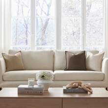 1pc Home Sofa Bedside Solid Color Minimalist Throw Pillow Cover - Coffee - View 8