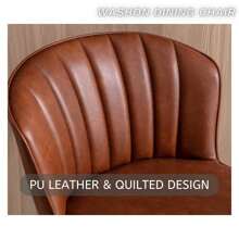 WAHSON OFFICE CHAIRS 2 Pack Wahson Velvet Bar Stools, Modern Velvet Bar Chair With Velvet Back, Bar Stool With Gold Plated Legs, Tall Kitchen Chair For Bar/Central Kitchen Island, Black - 棕色 - 查看 4