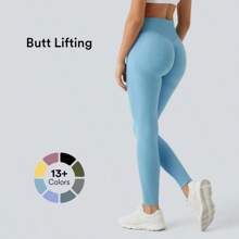 Seamless Flow High Waisted Butt Lifting Leggings - Màu Đỏ Sâu - Xem 3