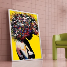 1pc Colorful Graffiti Canvas Wall Art Painting,Wallpaper Poster,Ideal Gift For Bedroom Living Room Corridor, Wall Art, Wall Decor, Room Decoration,Desktop Decoration,Water Proof Uitable For Bedroom, Living Room, Study Room, Hotel Bar, Corridor, Waterproof Mural